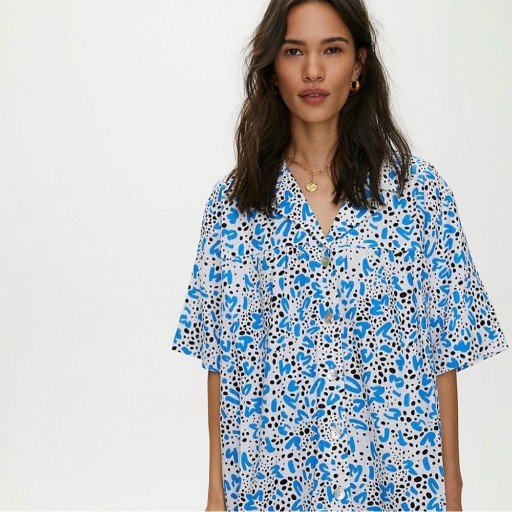 BNWOT WILFRED FREE CALLISTO PATTERNED BUTTON-UP SHIRT